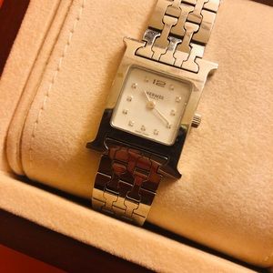 SOLD - Hermes Diamond 21mm Heure H Hour PM Quartz